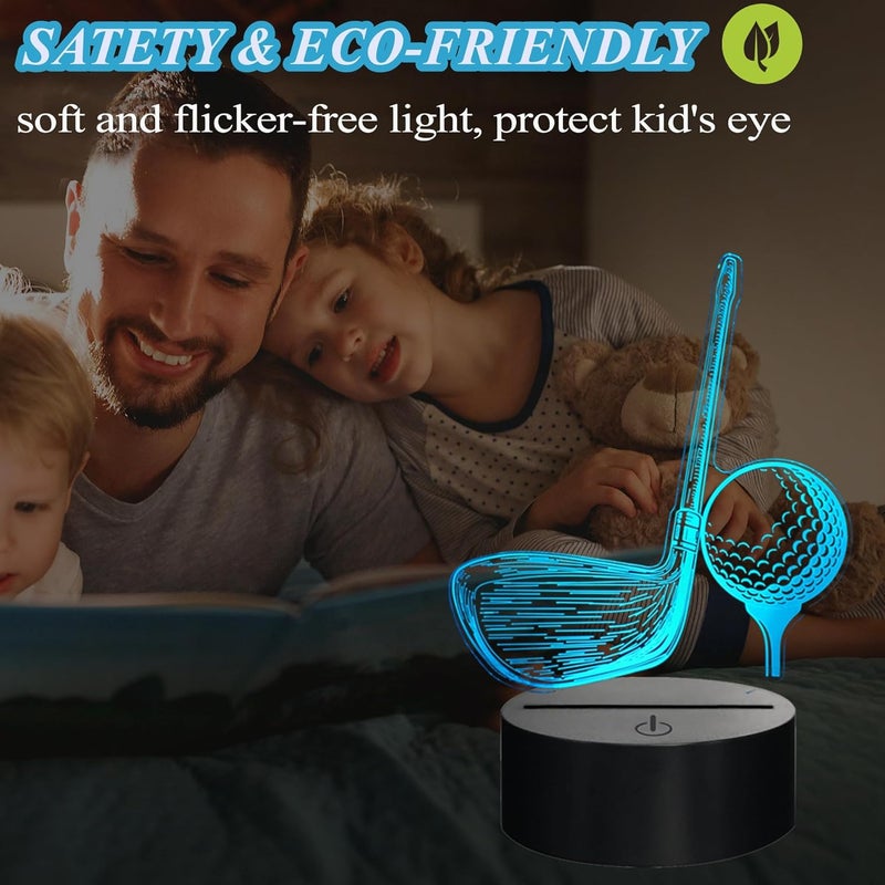 Posshe Golf Night Light, Golf Club Gifts, 3D Illusion Lamp with 16 Colors Changing, Timer, 4 Flash Modes and Dimmable, Men Boys Girls Room Decoration, Holiday Xmas Gifts - Image 4